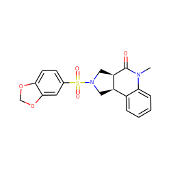 CN1C(=O)[C@@H]2CN(S(=O)(=O)c3ccc4c(c3)OCO4)C[C@@H]2c2ccccc21 ZINC001772573686