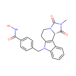 CN1C(=O)[C@@H]2c3c(n(Cc4ccc(C(=O)NO)cc4)c4ccccc34)CCN2C1=O ZINC001772571774