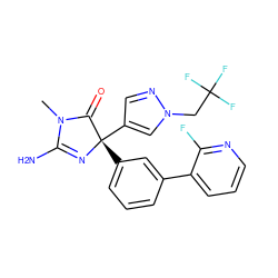 CN1C(=O)[C@](c2cccc(-c3cccnc3F)c2)(c2cnn(CC(F)(F)F)c2)N=C1N ZINC000072182869