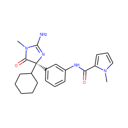 CN1C(=O)[C@](c2cccc(NC(=O)c3cccn3C)c2)(C2CCCCC2)N=C1N ZINC000034950031