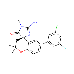 CN1C(=O)[C@]2(CC(C)(C)Oc3ccc(-c4cc(F)cc(Cl)c4)cc32)N=C1N ZINC000095603279