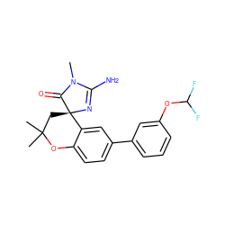 CN1C(=O)[C@]2(CC(C)(C)Oc3ccc(-c4cccc(OC(F)F)c4)cc32)N=C1N ZINC000095601562