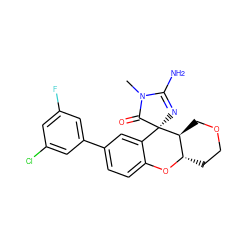 CN1C(=O)[C@]2(N=C1N)c1cc(-c3cc(F)cc(Cl)c3)ccc1O[C@H]1CCOC[C@@H]12 ZINC000103253362