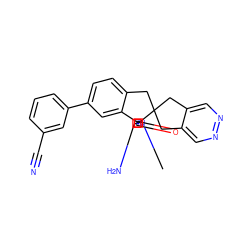 CN1C(=O)[C@]2(N=C1N)c1cc(-c3cccc(C#N)c3)ccc1CC21Cc2cnncc2C1 ZINC000205940346