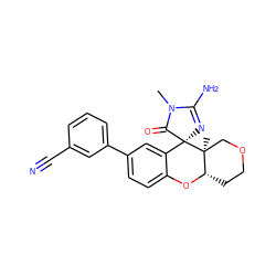 CN1C(=O)[C@]2(N=C1N)c1cc(-c3cccc(C#N)c3)ccc1O[C@H]1CCOC[C@@]12C ZINC000103253297