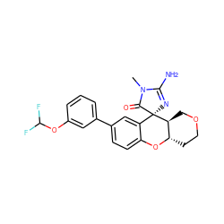 CN1C(=O)[C@]2(N=C1N)c1cc(-c3cccc(OC(F)F)c3)ccc1O[C@H]1CCOC[C@@H]12 ZINC000103253355