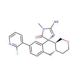 CN1C(=O)[C@]2(N=C1N)c1cc(-c3cccnc3F)ccc1C[C@H]1CCOC[C@@H]12 ZINC000103253272