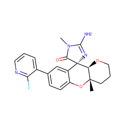 CN1C(=O)[C@]2(N=C1N)c1cc(-c3cccnc3F)ccc1O[C@@]1(C)CCCO[C@@H]12 ZINC000144269764