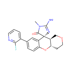 CN1C(=O)[C@]2(N=C1N)c1cc(-c3cccnc3F)ccc1O[C@H]1CCOC[C@@H]12 ZINC000098208158