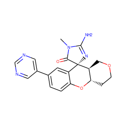 CN1C(=O)[C@]2(N=C1N)c1cc(-c3cncnc3)ccc1O[C@H]1CCOC[C@@H]12 ZINC000103253324