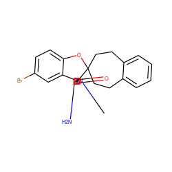 CN1C(=O)[C@]2(N=C1N)c1cc(Br)ccc1OC21CCc2ccccc2CC1 ZINC000201210443