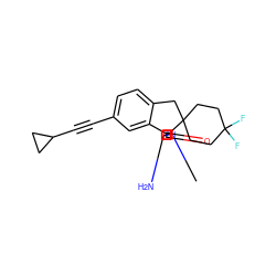 CN1C(=O)[C@]2(N=C1N)c1cc(C#CC3CC3)ccc1CC21CCC(F)(F)CC1 ZINC000201211505