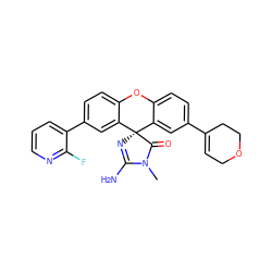 CN1C(=O)[C@]2(N=C1N)c1cc(C3=CCOCC3)ccc1Oc1ccc(-c3cccnc3F)cc12 ZINC000167574058