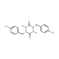 CN1C(=O)[C@H](Cc2ccc(O)cc2)N(C)C(=O)[C@@H]1Cc1ccc(O)cc1 ZINC000000837296