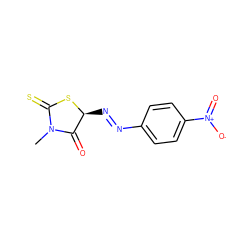 CN1C(=O)[C@H](N=Nc2ccc([N+](=O)[O-])cc2)SC1=S ZINC000254043045