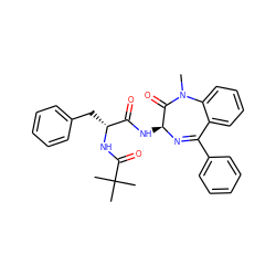 CN1C(=O)[C@H](NC(=O)[C@@H](Cc2ccccc2)NC(=O)C(C)(C)C)N=C(c2ccccc2)c2ccccc21 ZINC000028952613