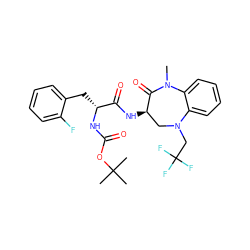 CN1C(=O)[C@H](NC(=O)[C@@H](Cc2ccccc2F)NC(=O)OC(C)(C)C)CN(CC(F)(F)F)c2ccccc21 ZINC000029040452