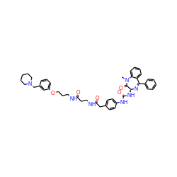 CN1C(=O)[C@H](NC(=O)Nc2ccc(CC(=O)NCCC(=O)NCCCOc3cccc(CN4CCCCC4)c3)cc2)N=C(c2ccccc2)c2ccccc21 ZINC000028526256