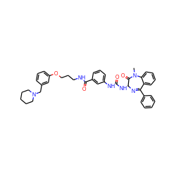 CN1C(=O)[C@H](NC(=O)Nc2cccc(C(=O)NCCCOc3cccc(CN4CCCCC4)c3)c2)N=C(c2ccccc2)c2ccccc21 ZINC000029213463