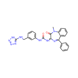 CN1C(=O)[C@H](NC(=O)Nc2cccc(CNc3nnn[nH]3)c2)N=C(c2ccccc2)c2ccccc21 ZINC000013746703