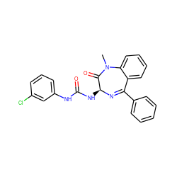 CN1C(=O)[C@H](NC(=O)Nc2cccc(Cl)c2)N=C(c2ccccc2)c2ccccc21 ZINC000013732790