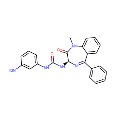 CN1C(=O)[C@H](NC(=O)Nc2cccc(N)c2)N=C(c2ccccc2)c2ccccc21 ZINC000013732927