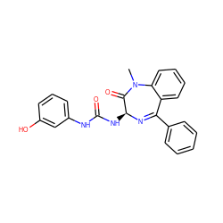 CN1C(=O)[C@H](NC(=O)Nc2cccc(O)c2)N=C(c2ccccc2)c2ccccc21 ZINC000013732921