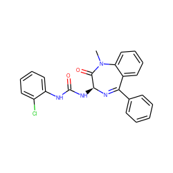 CN1C(=O)[C@H](NC(=O)Nc2ccccc2Cl)N=C(c2ccccc2)c2ccccc21 ZINC000013732795