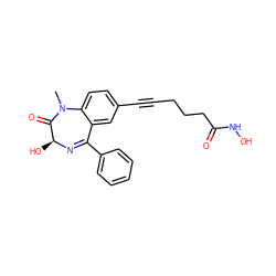 CN1C(=O)[C@H](O)N=C(c2ccccc2)c2cc(C#CCCCC(=O)NO)ccc21 ZINC000096916622