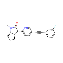 CN1C(=O)[C@H](c2ccc(C#Cc3cccc(F)c3)cn2)[C@H]2CCC[C@H]21 ZINC000204405078