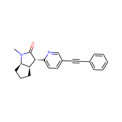 CN1C(=O)[C@H](c2ccc(C#Cc3ccccc3)cn2)[C@H]2CCC[C@H]21 ZINC000204406382