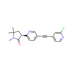 CN1C(=O)[C@H](c2ccc(C#Cc3ccnc(Cl)c3)cn2)CC1(C)C ZINC000205347222