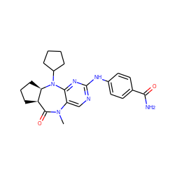 CN1C(=O)[C@H]2CCC[C@H]2N(C2CCCC2)c2nc(Nc3ccc(C(N)=O)cc3)ncc21 ZINC000114228216