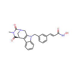 CN1C(=O)[C@H]2CN(Cc3c2c2ccccc2n3Cc2cccc(/C=C/C(=O)NO)c2)C1=O ZINC001772600042