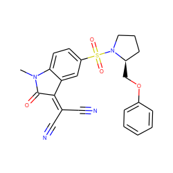 CN1C(=O)C(=C(C#N)C#N)c2cc(S(=O)(=O)N3CCC[C@H]3COc3ccccc3)ccc21 ZINC000036093010