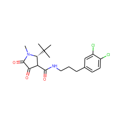 CN1C(=O)C(=O)C(C(=O)NCCCc2ccc(Cl)c(Cl)c2)[C@H]1C(C)(C)C ZINC000223844817