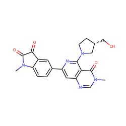 CN1C(=O)C(=O)c2cc(-c3cc4ncn(C)c(=O)c4c(N4CC[C@H](CO)C4)n3)ccc21 ZINC000115623092