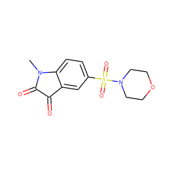 CN1C(=O)C(=O)c2cc(S(=O)(=O)N3CCOCC3)ccc21 ZINC000008204900