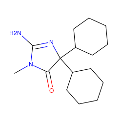 CN1C(=O)C(C2CCCCC2)(C2CCCCC2)N=C1N ZINC000045337578