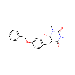 CN1C(=O)C(Cc2ccc(OCc3ccccc3)cc2)C(=O)N(C)C1=O ZINC000001067165