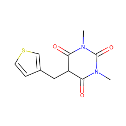 CN1C(=O)C(Cc2ccsc2)C(=O)N(C)C1=O ZINC000004535230