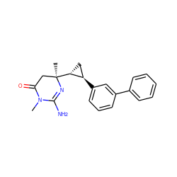 CN1C(=O)C[C@@](C)([C@@H]2C[C@H]2c2cccc(-c3ccccc3)c2)N=C1N ZINC000096933650