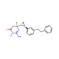 CN1C(=O)C[C@@](C)([C@@H]2C[C@H]2c2cccc(CCc3ccccc3)c2)N=C1N ZINC000096932942