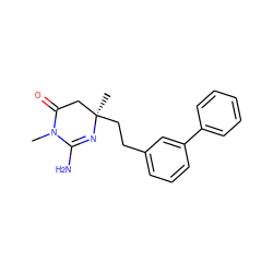 CN1C(=O)C[C@@](C)(CCc2cccc(-c3ccccc3)c2)N=C1N ZINC000028827220