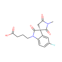 CN1C(=O)C[C@@]2(C1=O)C(=O)N(CCCC(=O)O)c1ccc(F)cc12 ZINC000014976556