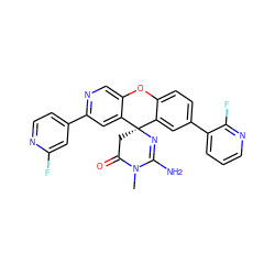 CN1C(=O)C[C@@]2(N=C1N)c1cc(-c3cccnc3F)ccc1Oc1cnc(-c3ccnc(F)c3)cc12 ZINC000203800329