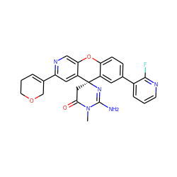 CN1C(=O)C[C@@]2(N=C1N)c1cc(-c3cccnc3F)ccc1Oc1cnc(C3=CCCOC3)cc12 ZINC000203800819