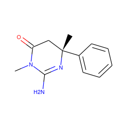 CN1C(=O)C[C@](C)(c2ccccc2)N=C1N ZINC000028827214