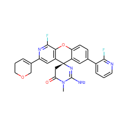 CN1C(=O)C[C@]2(N=C1N)c1cc(-c3cccnc3F)ccc1Oc1c2cc(C2=CCCOC2)nc1F ZINC000145813079