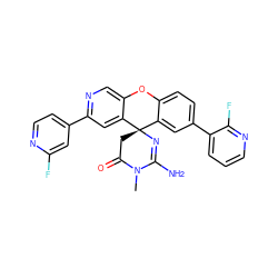 CN1C(=O)C[C@]2(N=C1N)c1cc(-c3cccnc3F)ccc1Oc1cnc(-c3ccnc(F)c3)cc12 ZINC000203800317